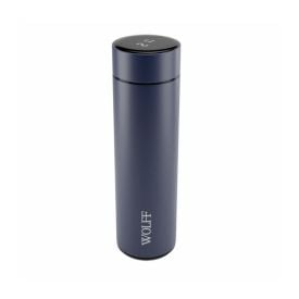 Garrafa Inox Com Termômetro Led Wolf 500 Ml - Azul
