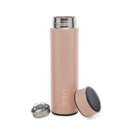 Garrafa Inox Com Termômetro Led Wolf 500 Ml - Rose