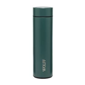 Garrafa De Água Inox Com Termômetro Led 500 Ml Wolff - Verde