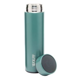 Garrafa Inox Com Termômetro Led Wolf 500 Ml - Verde