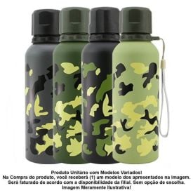 Garrafa Squeeze Camuflada Alumínio 750Ml Flashgoods - Sortido