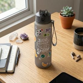 Garrafa Squeeze com Adesivos 750Ml Flashgoods - Sortido