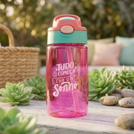 Garrafa Squeeze com Canudo 450Ml Flashgoods - Sortido