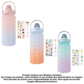 Garrafa Squeeze com Canudo Figurinhas Moment 2 Litros - Sortido