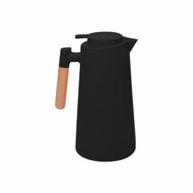 Garrafa Térmica Com Cabo De Madeira Escandinávia 1 Litro - Preto 