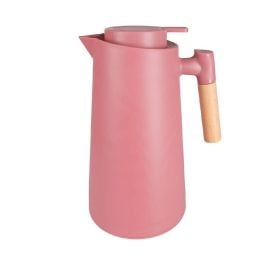 Garrafa Térmica Com Cabo De Madeira Havan Casa 1 Litro - Rosa