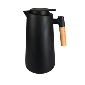 Garrafa Térmica Com Cabo De Madeira Havan Casa 1 Litro - Preto 