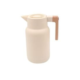 Garrafa Térmica Com Cabo De Madeira Havan Casa 1L - Creme