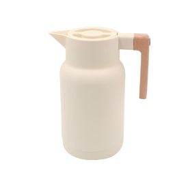 Garrafa Térmica Com Cabo De Madeira Havan Casa 1L - Creme