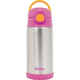 Garrafinha Térmica Infantil 400 Ml Parede Dupla Buba - Rosa Claro
