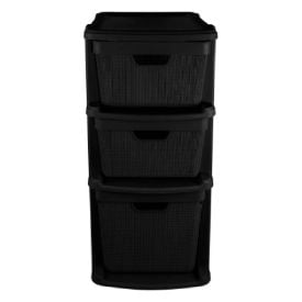 Gaveteiro De Chão Juta 3 Gavetas Jaguar - Preto 