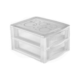 Gaveteiro De Plástico Cristal Bel 2 Gavetas Ordene - Transparente 