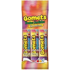 Goma Tubo Com 3 Unidades Frutas Sortidas Gomets Dori - 96g