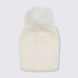 Gorro Tamanho Único Tricot Canelado Com Pompom Patrícia Foster - OFF WHITE U