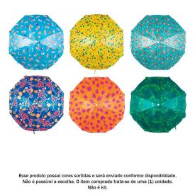 Guarda Sol Em Poliéster Fashion Trendy 1,8 Metros Mor - Sortido