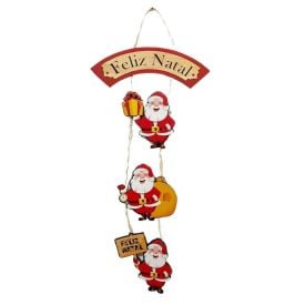 Enfeite Trio De Papai Noel Mdf 48 Cm Conecta Laser - 01381