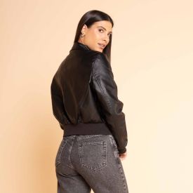 Jaqueta Biker De Couro Sintético Feminina Boby Blues