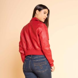 Jaqueta Biker De Couro Sintético Feminina Boby Blues