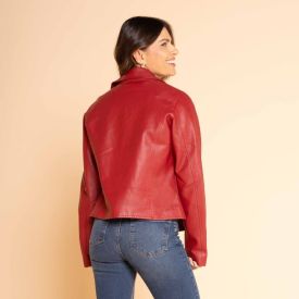 Jaqueta Biker Feminina De Couro Sintético Patricia Foster