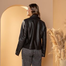 Jaqueta Feminina De Couro Sintético Patricia Foster