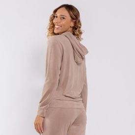 Jaqueta Feminina Esportiva Em Plush Com Capuz Scream