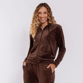 Jaqueta Feminina Esportiva Em Plush Com Capuz Scream