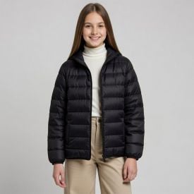 Jaqueta Juvenil Aspen Menina 12 a 16 Anos Com Capuz Marmelada Preto