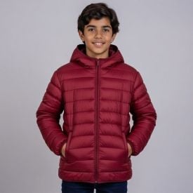 Jaqueta Juvenil Aspen Menino 12 a 16 Anos Com Capuz Hot Dog Bordo