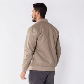 Jaqueta Masculina Bomber De Couro Sintético Marc Alain Castor 18-1110