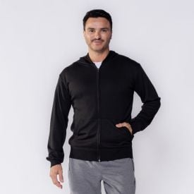 Jaqueta Masculina De Tricot Com Capuz Marc Alain Preto