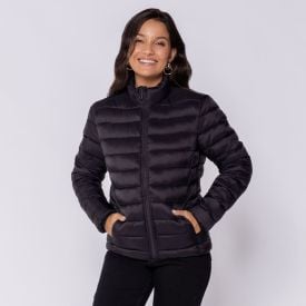 Jaqueta Puffer Feminina Aspen Com El&aacute;stico Patricia Foster