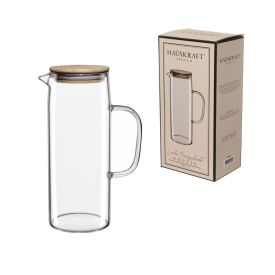 Jarra De Vidro Doppio Com Tampa De Bambu Hauskraft - 1,2 Litros