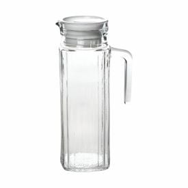 Jarra de Vidro com Tampa de Plástico Clink 1 Litro - Transparente e Branco