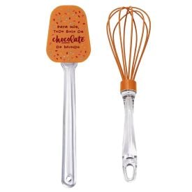 Jogo Espátula e Fouet Silicone Havan Casa - Bolo Choco