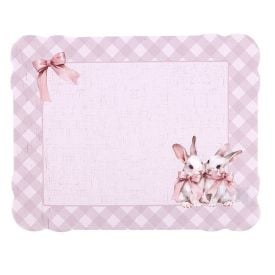 Fundo De Prato Páscoa 35X45 Cm Havan Casa - Coelho Laço Rosa