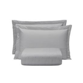 Jogo Cobre Leito Toque de Algodão Queen Havan - Cinza Gelo