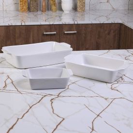 Jogo De Assadeiras 3 Peças Portuguesa Retangular Havan Casa - Branco