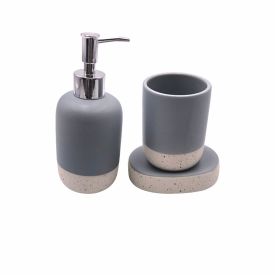 Jogo De Banheiro Cerâmica Cinza Havan Casa - 3 Peças 