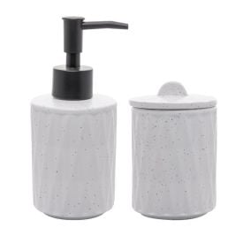 Jogo De Banheiro De Cerâmica 2 Peças Deli Diamond Lyor - Branco