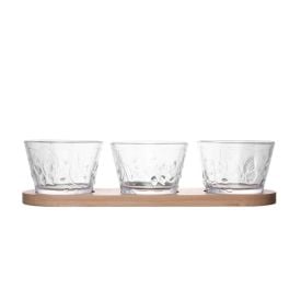 Jogo de Bowls com Suporte de Bambu New Butterfly 3 Peças Lyor