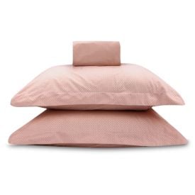 Jogo de Cama Casal Percal Buona Fortuna 3 pçs - Poa Rosa