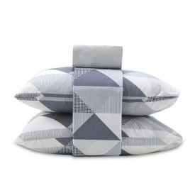 Jogo de Cama Casal 100% Algodão Royale Havan Casa 4 Peças - Navy Cinza 2