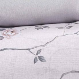 Jogo de Cama Casal 100% Algodão Royale Havan Casa 4 Peças - Soraia Flowers Bege