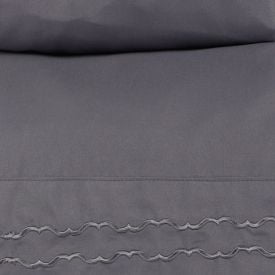 Jogo de Cama Casal Bordado Havan Casa 4 p&ccedil;s - Cinza Amianto