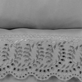 Jogo de Cama Imperial Casal com Renda Havan Casa 4 p&ccedil;s - Cinza Amianto