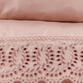 Jogo de Cama Imperial Casal com Renda Havan Casa 4 p&ccedil;s - Rosa