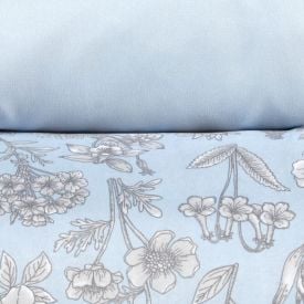 Jogo de Cama Casal Elegance Havan Casa 4 p&ccedil;s - Blossom Flowers Azul