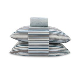 Jogo de Cama Casal Napoli Havan Casa 4 pçs - Mink Listra Azul