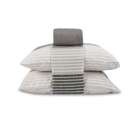 Jogo de Cama Casal Napoli Havan Casa 4 pçs - Fabrício Listra Cinza