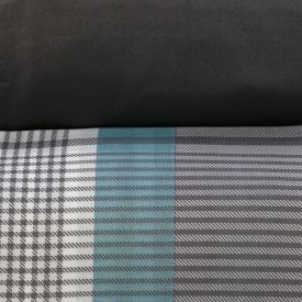 Jogo de Cama Casal Napoli Havan Casa 4 pçs - Pedro Xadrez Cinza